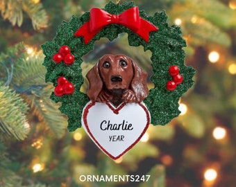 Personalisierter Dackel-Weihnachtsschmuck | Individuelles Dackelgeschenk | Geschenk für Dackelbesitzer und -liebhaber | Gedenkschmuck für Hunde (2026)