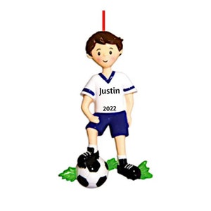 Personalized Soccer Ornament - Boy Soccer Player Ornament - Soccer Team Gifts - Soccer Ball Ornament - Free Customization