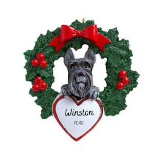 Addobbo natalizio personalizzato per cani Schnauzer - Addobbo natalizio personalizzato per cani Schnauzer - Addobbo commemorativo per cani - Addobbo per amanti dei cani