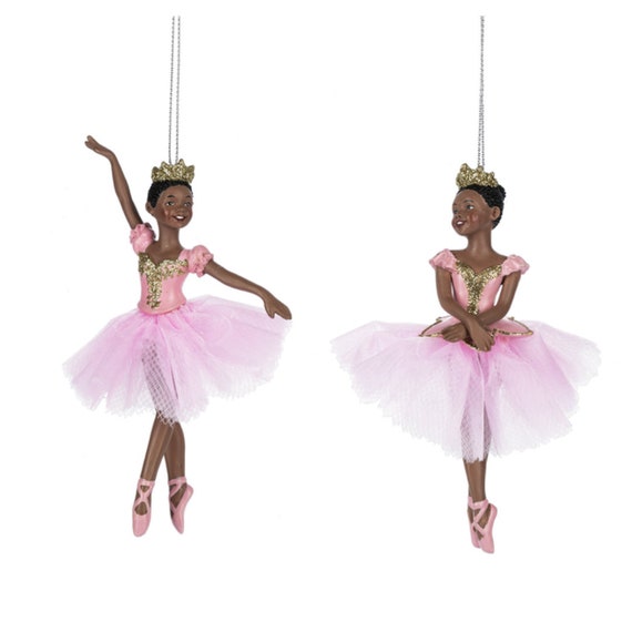 African American Ballerina Girls Holiday Christmas Ornament  - Ballet/Dancer Ornament