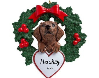Chocolate Lab Personalized Christmas Ornament - Custom Chocolate Lab Gift - Gift for Chocolate Lab Owner - Pet Memorial Ornament 2026