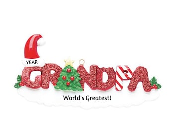 Adorno navideño personalizado para abuelo - Regalo para abuelo - Regalos para abuelos - El mejor adorno navideño personalizado del mundo