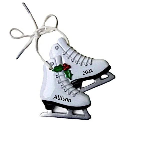 Figure Skates Personalized Ornament - Ice Skating Hand Personalized Christmas Ornament