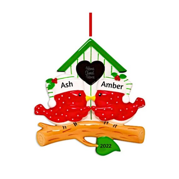 Home Sweet Home Red Bird Couple Personalized Christmas Ornament 2022 - Cardinal Couple Ornament