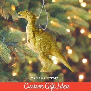 Dinosaur Christmas Ornament - Green T-Rex Dinosaur Ornament - Tyrannosaurus Rex Christmas Ornament - Dinosaur Cake Topper