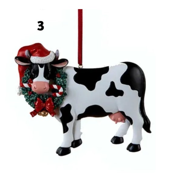 Set 36 Ornamenti Di Legno A Forma Di Mucca Per Albero Di Natale - Tema Cowboy E Cactus, 7,6 Cm - 3