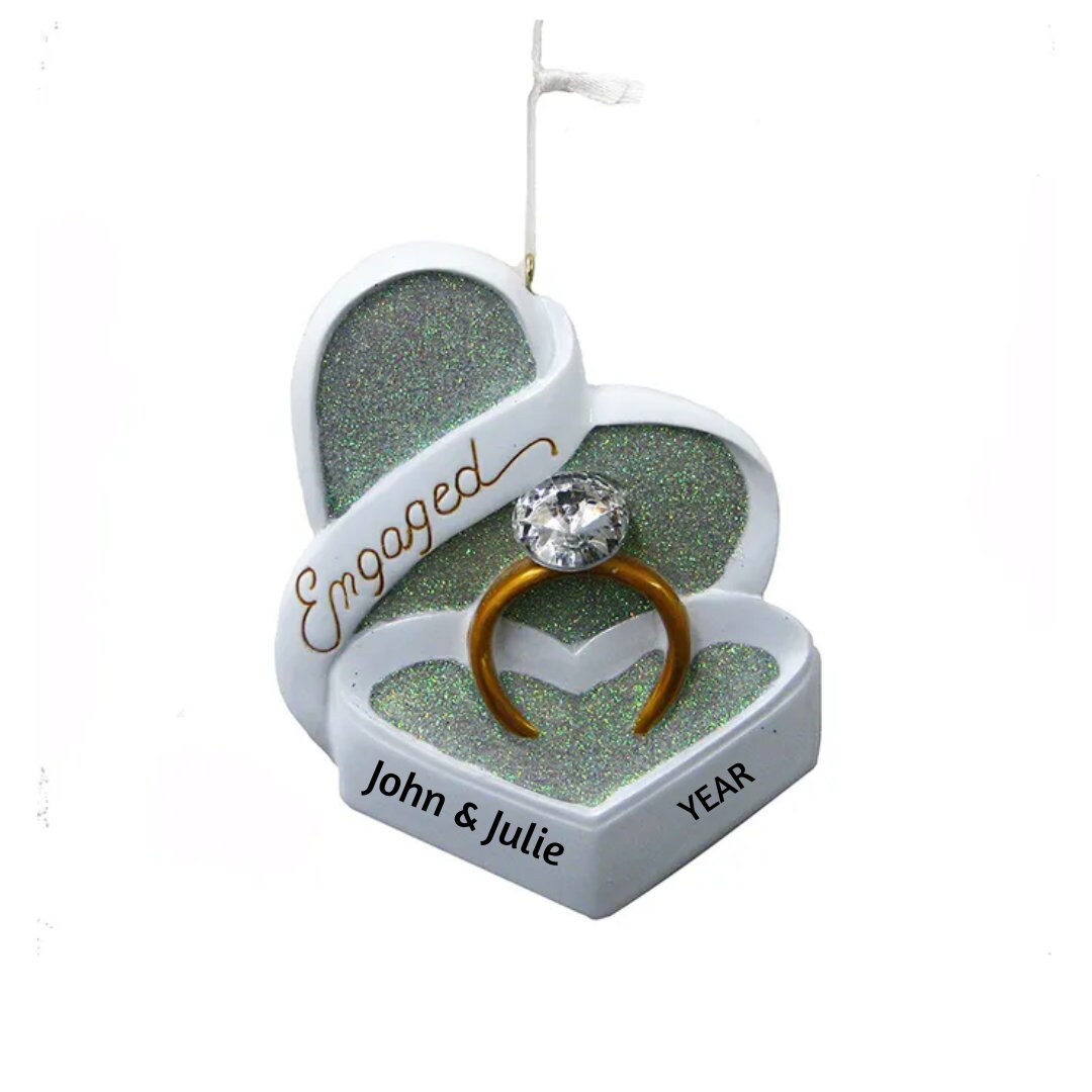 Personalized Engagement Ring Ornament - She Said Yes - Engaged Hand ...