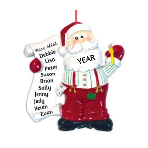 Personalisierte Weihnachtslistenverzierung - Santa's Schöne Liste Personalisierte Weihnachtsverzierung - Freie Anpassung mit Nachricht oder Namen