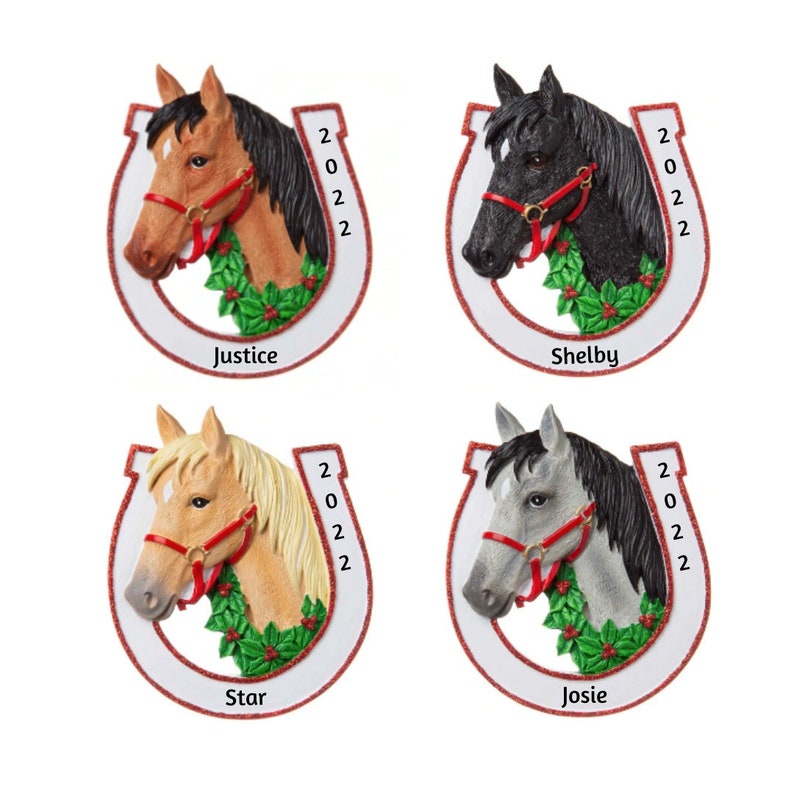 Personalized Horseshoe Christmas Ornament - Thumbnail 5