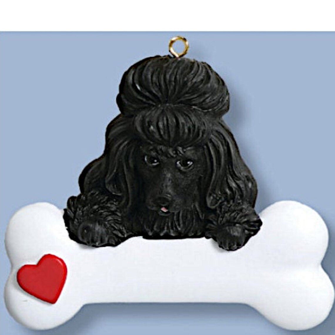 Black Poodle Personalized Christmas Ornament Poodle Dog Bone Etsy