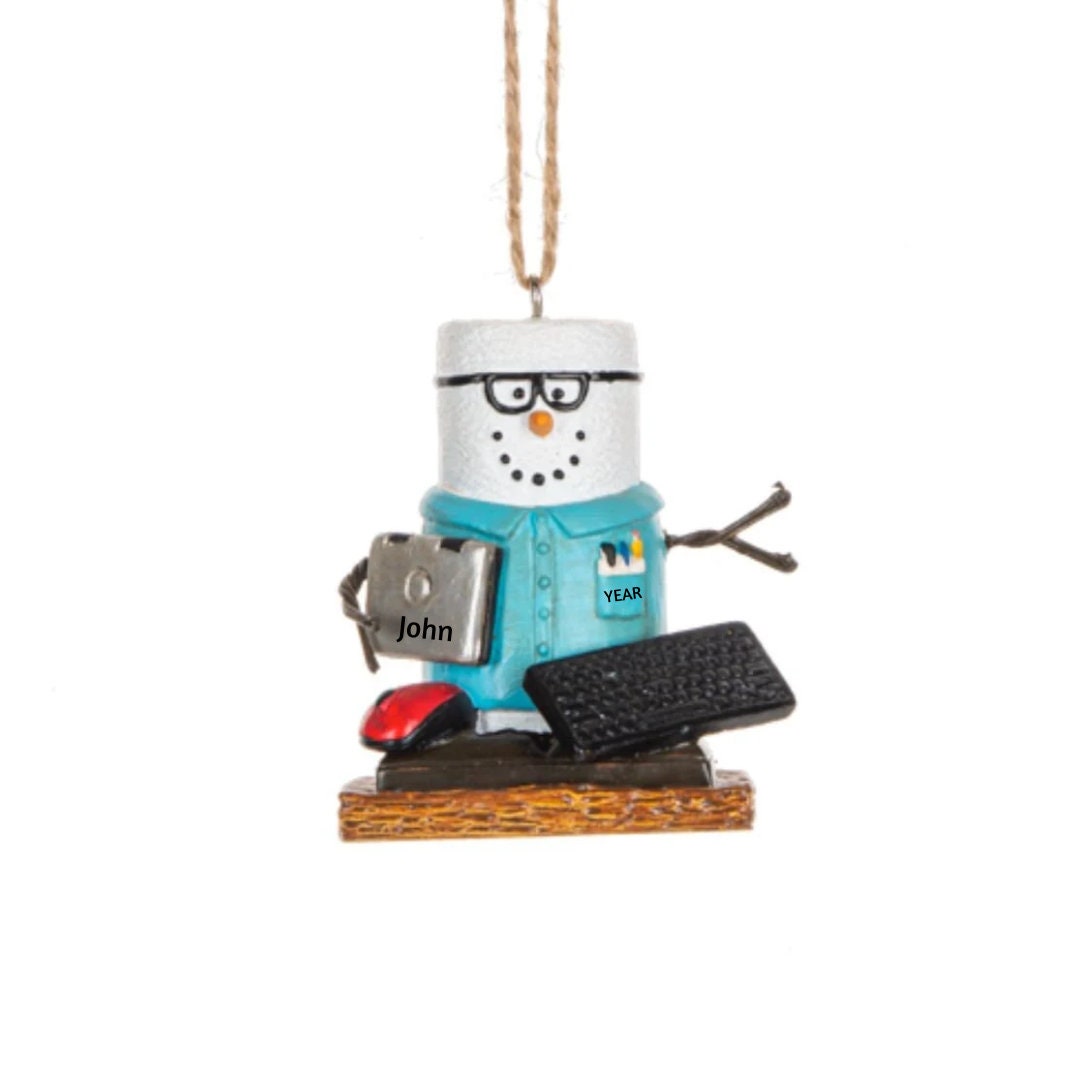 Personalized S'mores Information Technology Worker Ornament - Computer ...