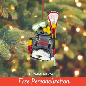 Personalized Lacrosse Ornament - Lacrosse Player Ornament - 3D Lacrosse Bag Personalized Christmas Ornament - Lacrosse Team Gifts