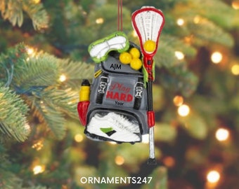 Personalized Lacrosse Ornament - Lacrosse Player Ornament - 3D Lacrosse Bag Personalized Christmas Ornament - Lacrosse Team Gifts