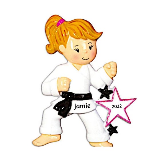 Karate Girl Hand Personalized Christmas Ornament