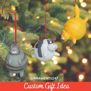 Fat Cat Personalized Christmas Ornament, Orange, Grey, and Brown Fat Cats Ornament, Cat Lover Gift 2025