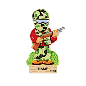 Personalized Hunting Ornament - Hunter Ornament - Gone Hunting Ornament - Camo Hunter  Ornament - Gift for Hunter - Rifle Ornament