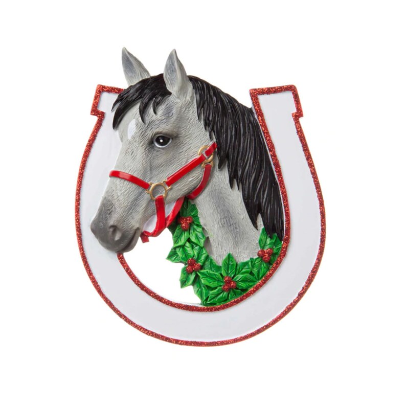 Personalized Horseshoe Christmas Ornament - Thumbnail 2