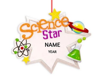 Science Star Personalized Christmas Ornament - Hand Personalized Christmas Ornament 2024