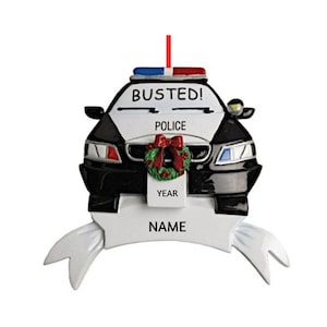 Personalisierte Polizeioffizier Weihnachtsverzierung - Polizeiauto gesprengt - Hand personalisierte Weihnachtsverzierung - freie Anpassung
