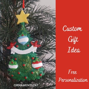 Custom Christmas Ornament, Personalized Christmas Decoration With Names, Christmas Ornaments - Family of 3 Ornament -Christmas Tree Ornament