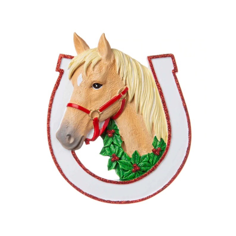 Personalized Horseshoe Christmas Ornament - Thumbnail 4