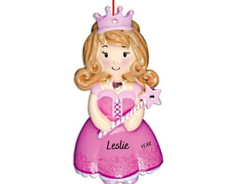 Personalized Princess Christmas Ornament - Princess Gift, Fairy Princess Ornament, Girl Ornament, Princess Girl Gift - Free Personalization