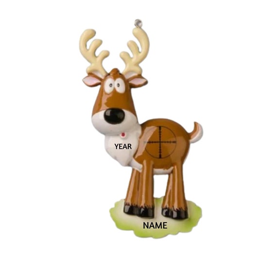 Deer Hunting Target Christmas Ornament -Reindeer Hand Personalized Christmas Ornament