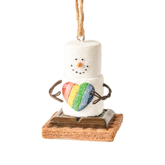 Smores with Rainbow Heart Ornament - Pride Rainbow Ornament 2022