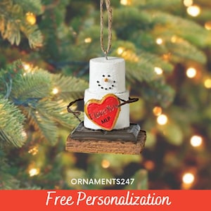 Valentine's Gift - I Love You Gift - Gift for Boyfriend, Girlfriend - S'More I Love You Ornament - Heart Ornament