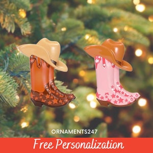 Personalized Cowboy Boots Ornament - Cowgirl Boots Ornament - Western Ornament - Cowboy, Cowgirl Ornament - Horseback Riding Ornament