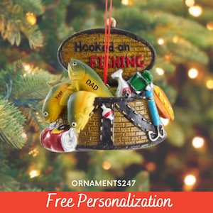 Fishing Ornament - Gift for Fisher - Fisherman Ornament - Gift for Dad - Hooked On Fishing Basket Ornament - Gone Fishing Ornament