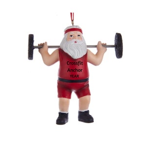 Personalized Weightlifting Ornament - Weightlifter Ornament - Santa Weightlifting Christmas Ornament - Gym Ornament - Fitness Ornament