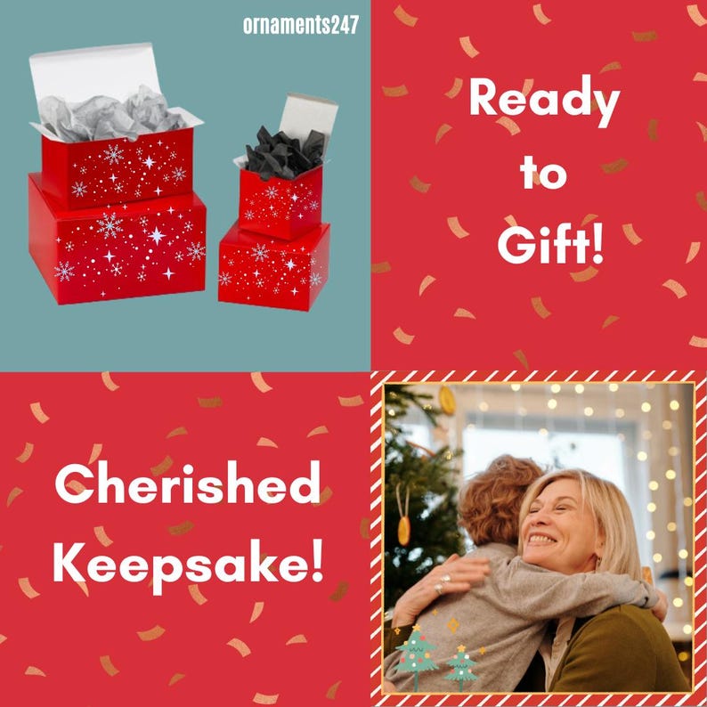 a christmas card with a picture of a woman hugging a man