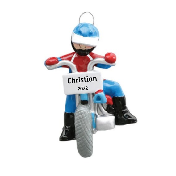 Kid Riding Dirt Bike Hand Personalized Christmas Ornament 2022