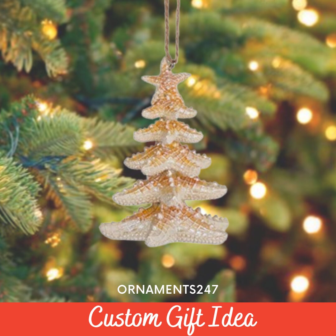 Stacked Starfish Christmas Tree Ornament 2022 Etsy