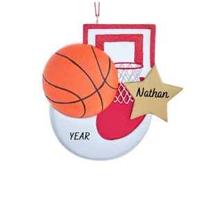 Personalized Basketball Ornament - Basket Player Ornament - Basketball Team Gifts - Basketball Coach Gifts - Basketball Ornament