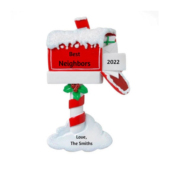 Festive Christmas Mailbox Personalized Christmas Ornament - New Home - Mailman Hand Personalized Christmas Ornament 2022