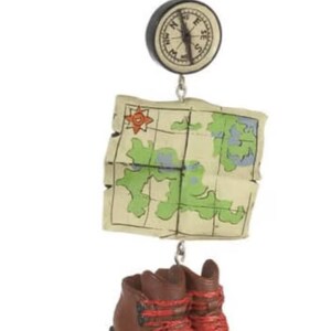 Personalized Hiking Ornament - Hiker Ornament - Hiking Dangle Ornament with Boots, Map and Compass - Gone Hiking Dangle Christmas Ornament image 4