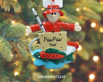Enfeite de Natal personalizado para pesca | Presente personalizado para pescador | Enfeite de Natal "Fomos pescar" | Pescaria com o papai | Enfeite para viagem de pesca