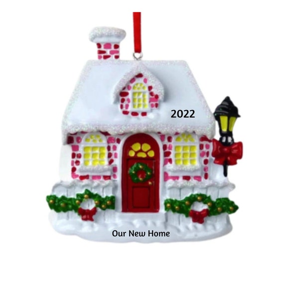 New Red Brick House Hand Personalized Christmas Ornament - New Cottage Home Ornament 2022