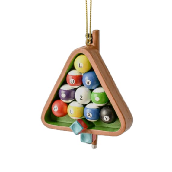 Billiard Holiday Christmas Ornament - Pool Balls Racked Ornament