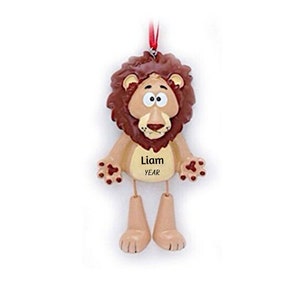 Personalized Lion Christmas Ornament - Lion Ornament - Zoo Animal Ornament, Safari Ornament - Lion King Ornament - Lion with Dangling Legs