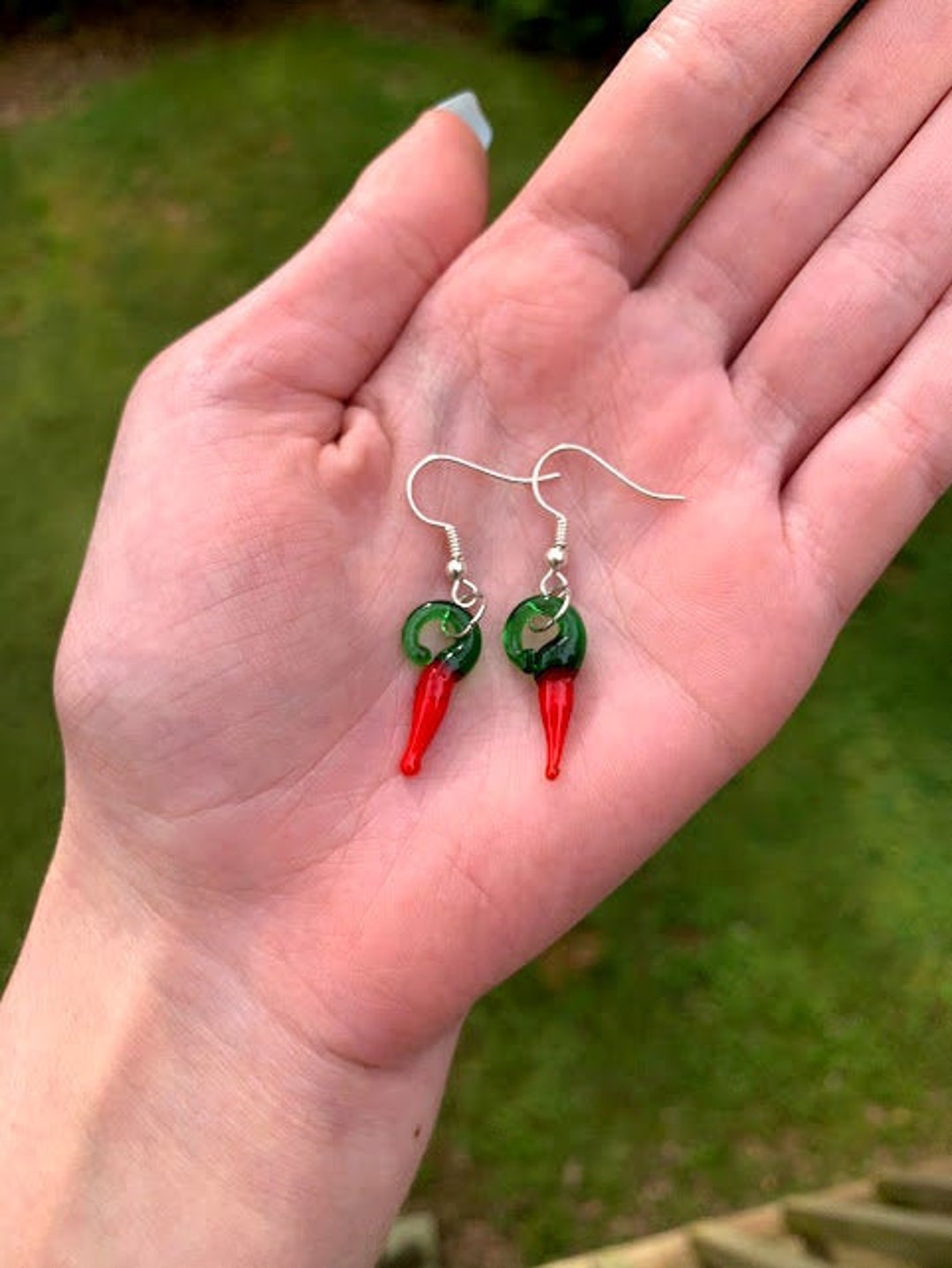 Glass Hot Chili Pepper Earrings Etsy