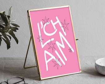 L'chaim English Print - Hebrew Toast | Modern Jewish Pop Art Digital Download - White on Pink