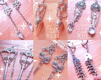 Medieval Plague Dr Seamstress Knight Sword Gourmet Fish Navigator | Earrings | ChizuWorks