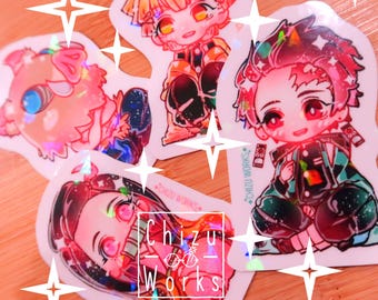 Demon Slayer l Kimetsu no yaiba l Holo Stickers | ChizuWorks