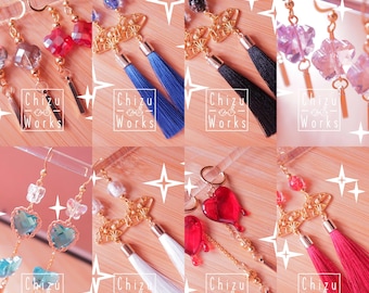 Consort Sakura Heart Clover Fan Bead | Earrings | ChizuWorks