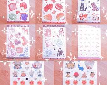 Cat l Dog l Pirate King l Emoji l Food l Bread l Sticker Sheet l Stickers | ChizuWorks
