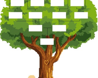 Family Tree Cross Stitch Pattern