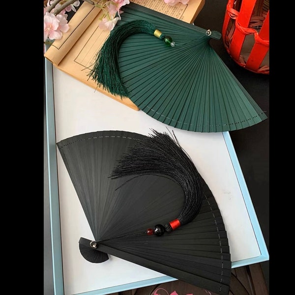 Multicolour Natural Bamboo Fan /Chinese Bamboo Hand Hold Fans/Bamboo Fan Wall Hanging Vintage Style/Dancing Cosplay Wedding Party Gift